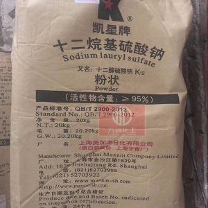 十二烷基硫酸鈉，C12H25SO4Na，